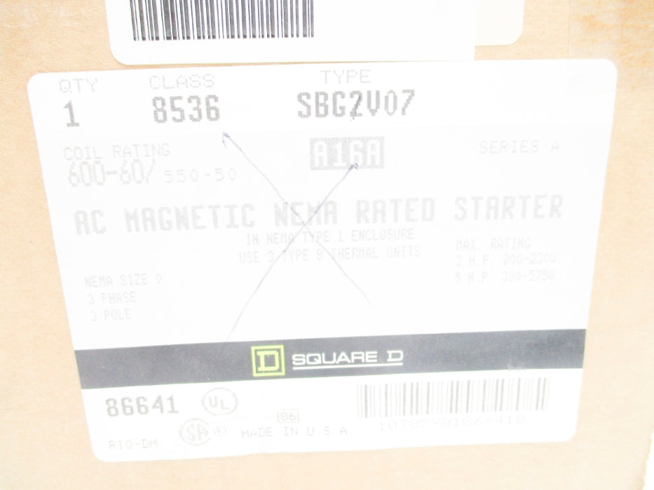 SQUARE D 8536SBG2V07 SER. A NSMP