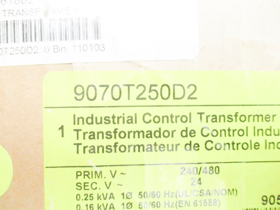 SQUARE D 9070T250D2 0.16/0.25KVA NSFS