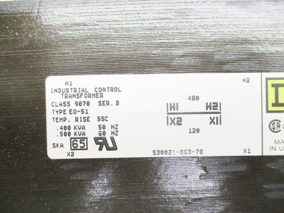 SQUARE D 9070EO51 SER. B .400/.500KVA NSNP