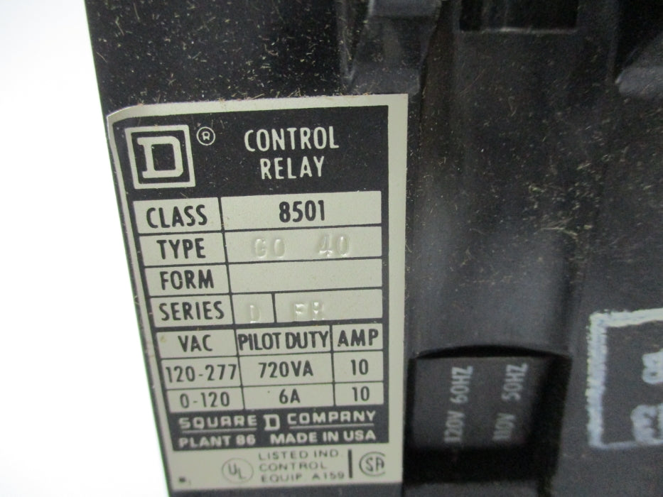 SQUARE D 8501GO40 SER. D 110/120V NSMP