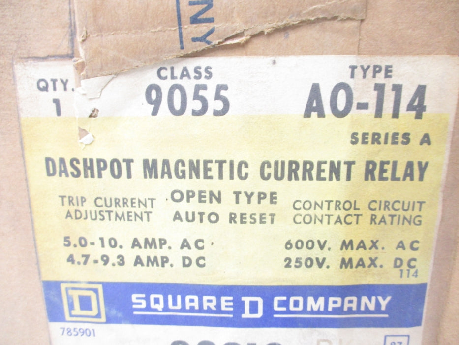 SQUARE D 9055AO114 SER. A 600VAC/250VDC 5.0-10A NSMP
