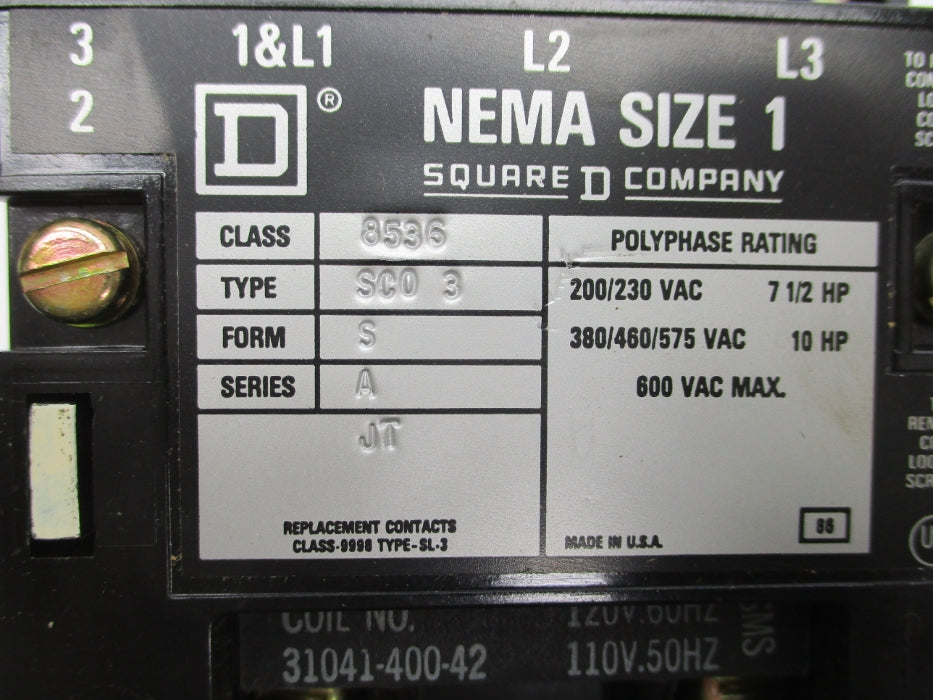 SQUARE D 8536SCO3V02S SER. A NSMP