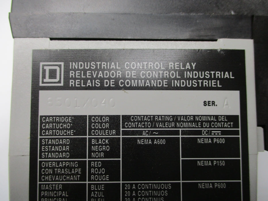 SQUARE D 8501XO40V01 SER. A 24V NSMP