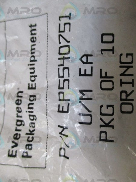 EVERGREEN EP5540751 O RINGS (PKG OF 10) *NEW IN FACTORY BAG*