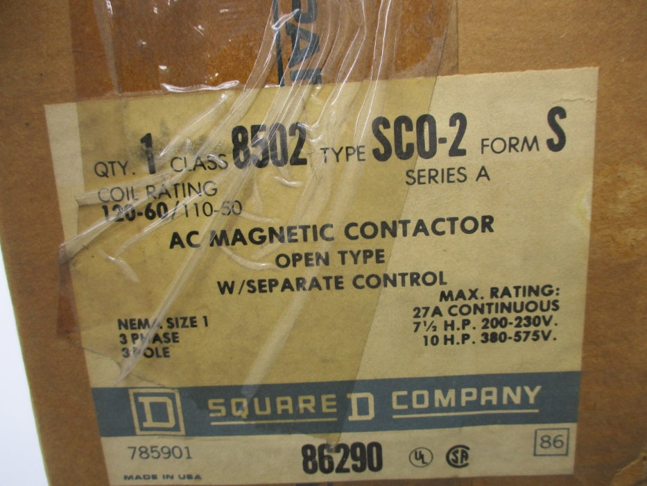 SQUARE D 8502SCO2S SER. A 110/120V NSMP