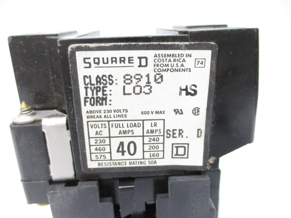 SQUARE D 8910LO3 SER. D 230-240V NSNP