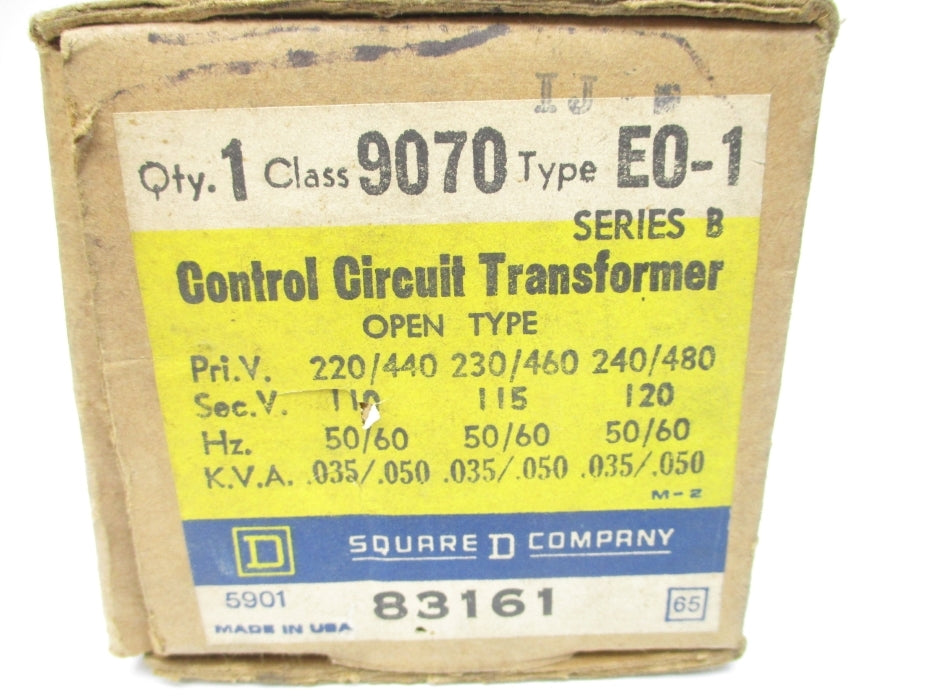 SQUARE D 9070EO1 SER. B 240/480V .035/.050KVA NSMP