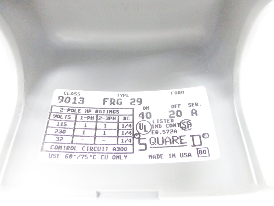 SQUARE D 9013FRG29 SER. A NSNP