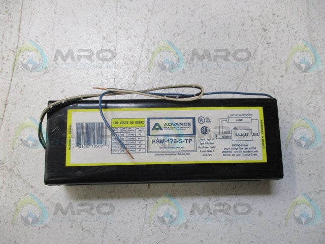 ADVANCE RSM175STP INSTANT START BALLAST 120V *NEW IN BOX*