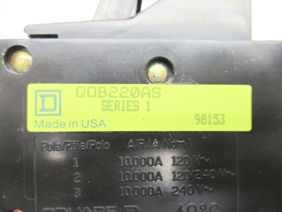 SQUARE D QOB220AS SER. 1 240V 20A NSNP