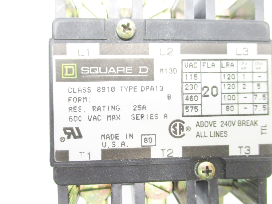 SQUARE D 8910DPA13V02 SER. A 208/240V NSNP