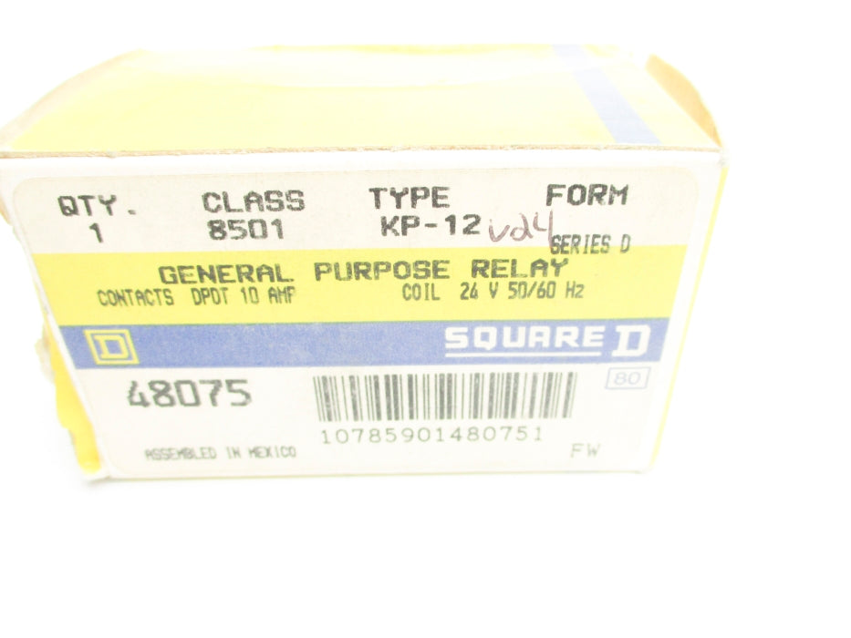 SQUARE D 8501KP12V24 SER. D 10A 24V NSMP