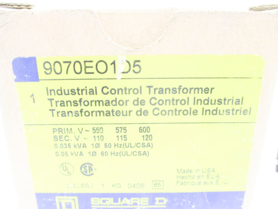 SQUARE D 9070EO1D5 0.05/0.035KVA NSMP