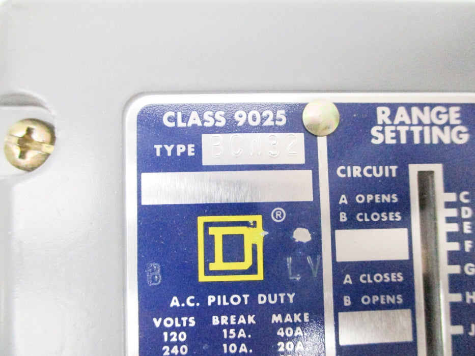 SQUARE D 9025BCW32 SER. B 145-210PSI NSNP