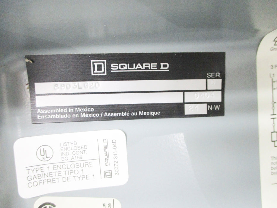 SQUARE D 8903LG20V02 SER. D 110/120V UNMP