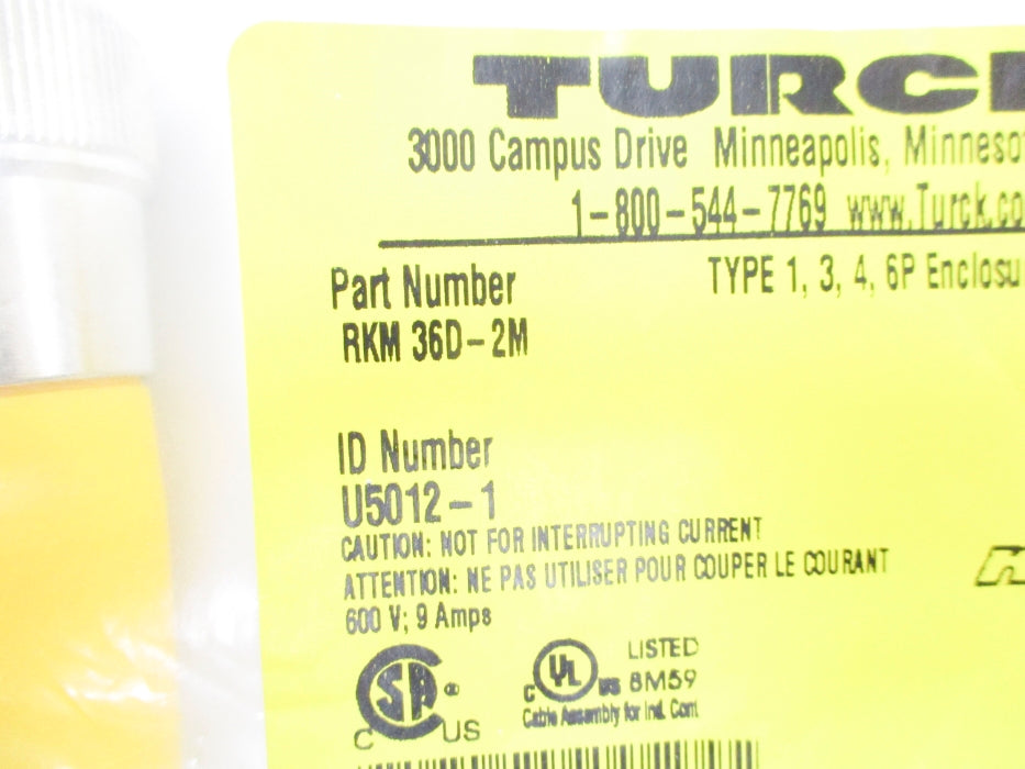 TURCK RKM36D-2M U5012-1 NSMP