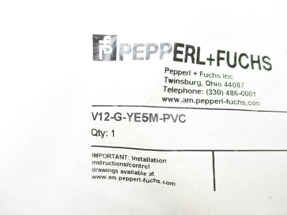 PEPPERL+FUCHS V12-G-YE5M-PVC 903359 300V 3A NSMP
