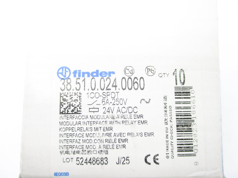 FINDER 38.51.0.024.0060 250V 6A (PKG OF 10) NSMP