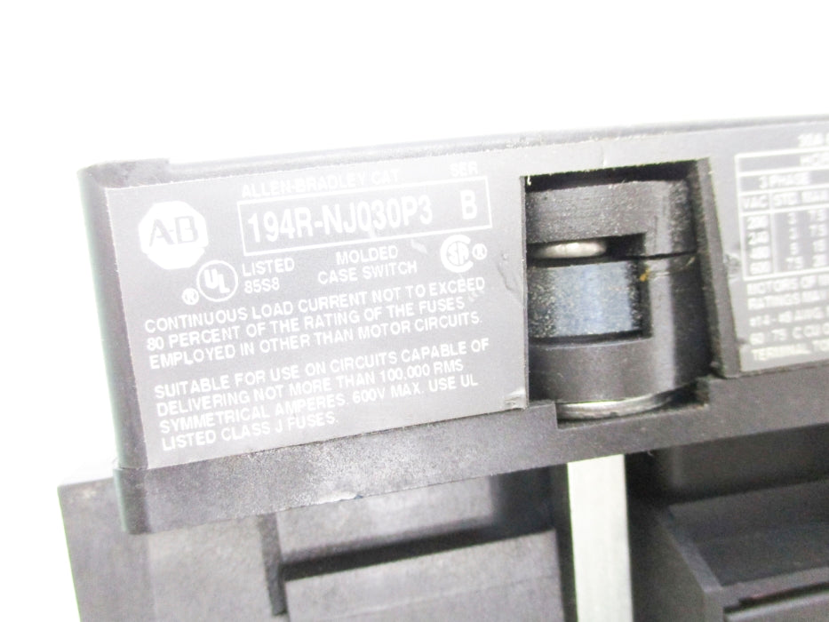 ALLEN BRADLEY 194R-NJ030P3 SER. B (AS PICTURED) NSNP
