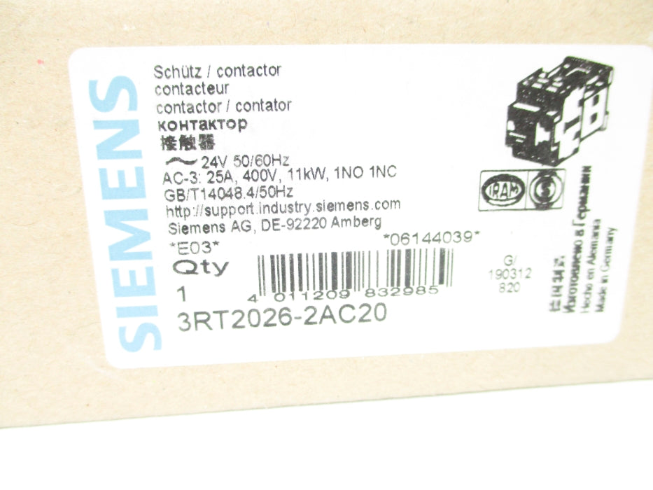 SIEMENS 3RT2026-2AC20 24V NSMP