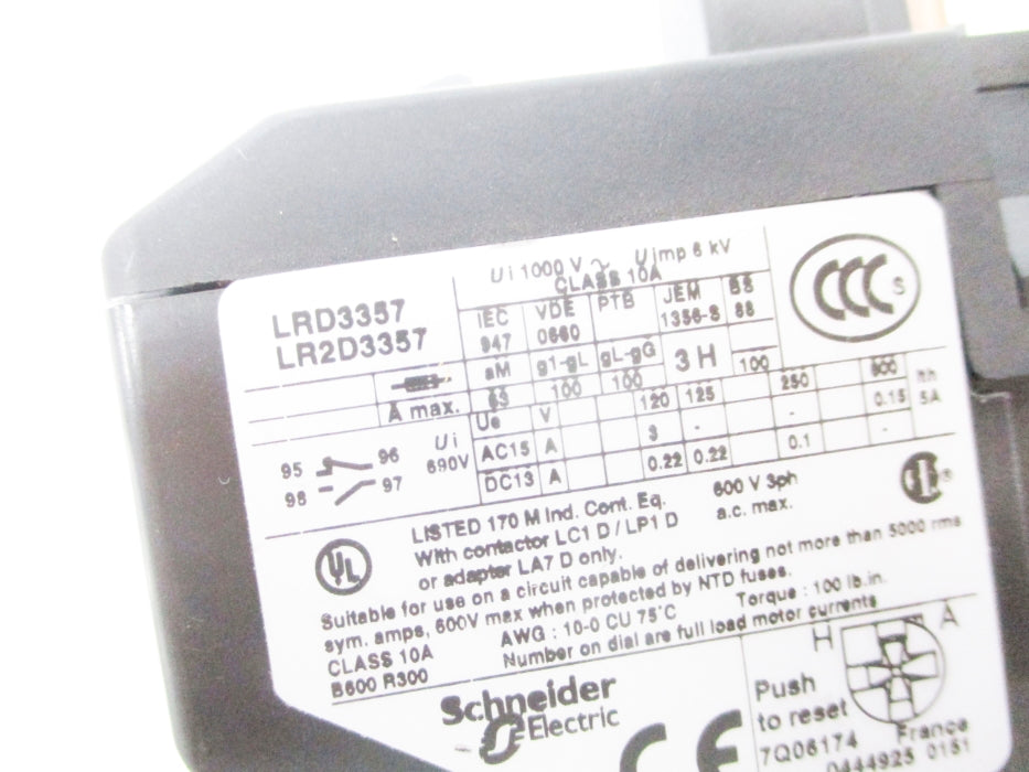 TELEMECANIQUE LR2D3357 600V 37-50A NSNP