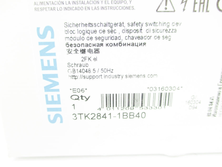 SIEMENS 3TK2841-1BB40 24VDC NSMP
