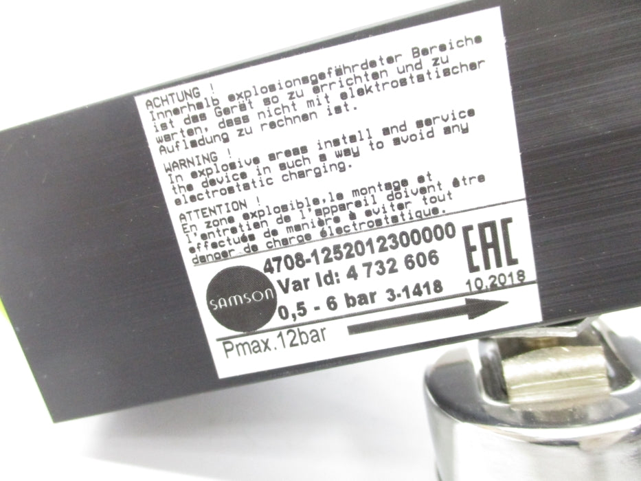 SAMSON 4708-1252012300000 0-85PSI NSNP