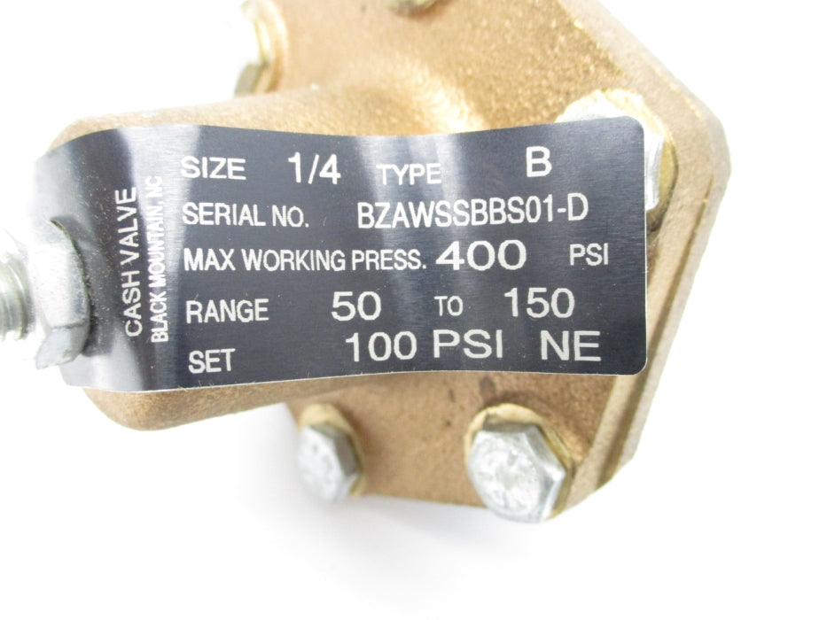 CASH VALVE BZAWSSBBS01-D 100/400PSI RANGE:50-150 NSNP