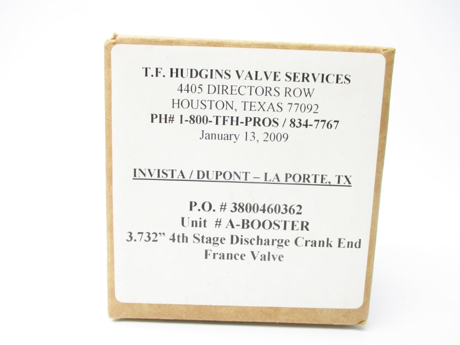 T.F. HUDGINS VALVE SERVICES 3800460362 3.732" NSFS