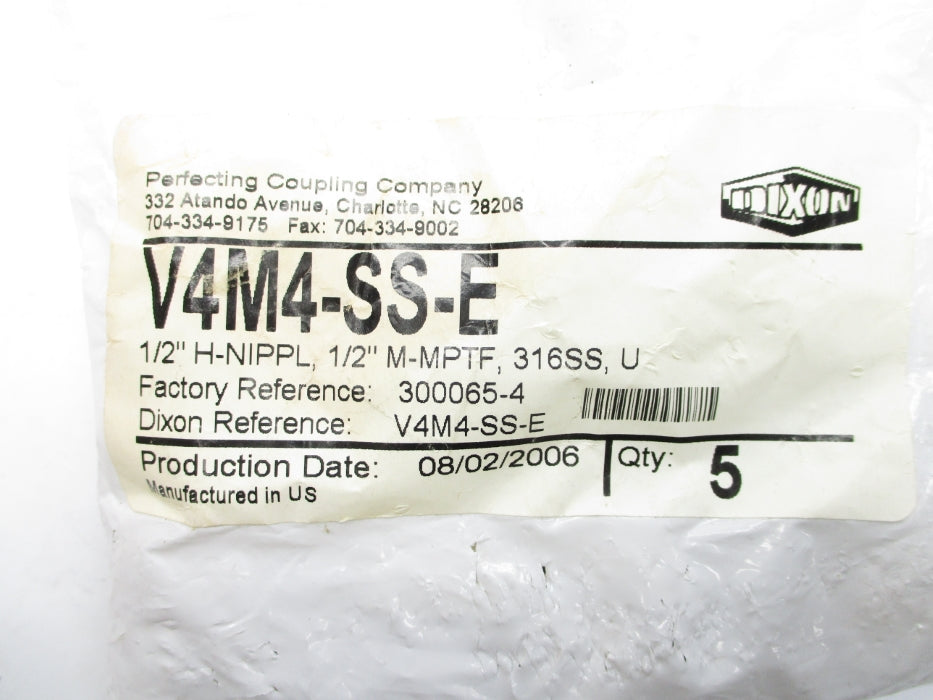 DIXON V4M4-SS-E (PKG OF 5) NSMP