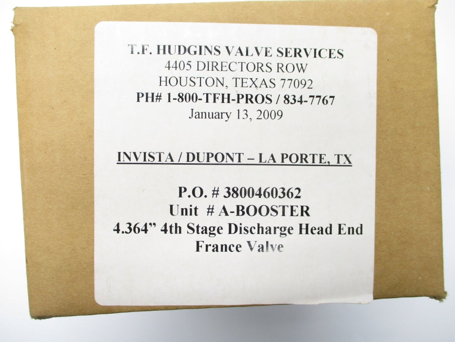 T.F. HUDGINS VALVE SERVICES 3800460362 4.364" NSFS