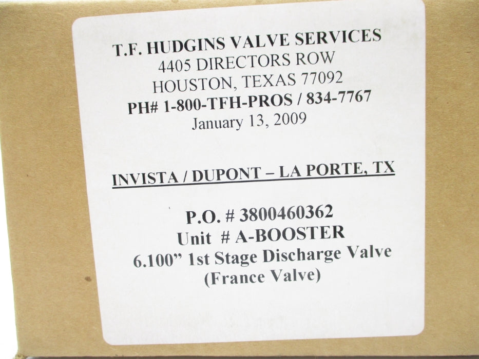 T.F. HUDGINS VALVE SERVICES 3800460362 6.100" NSFS