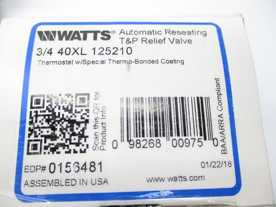 WATTS 0156481 3/4-40XL-125210 125PSI NSMP