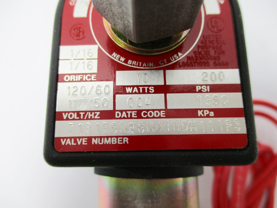 HONEYWELL 71315SN2GNJ1NOH111P3 110/120V 200PSI NSNP
