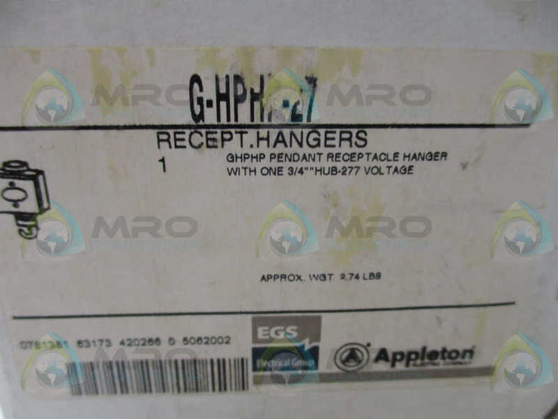 APPLETON G-HPHP-27 RECEPTACLE HANGER *NEW IN BOX*