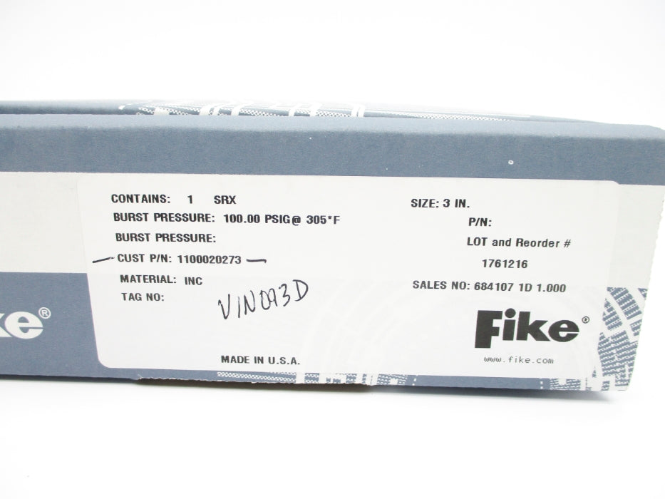 FIKE 1761216 SRX 100.00PSIG 305'F NSFS