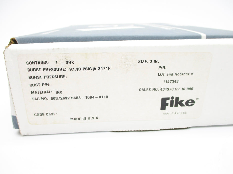 FIKE 1147348 SRX 97.40PSIG 317'F NSFS