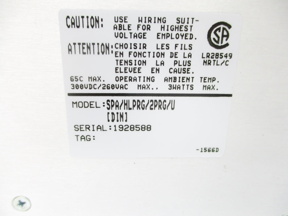 MOORE PRODUCTS SPA/HLPRG/2PRG/U NSNP