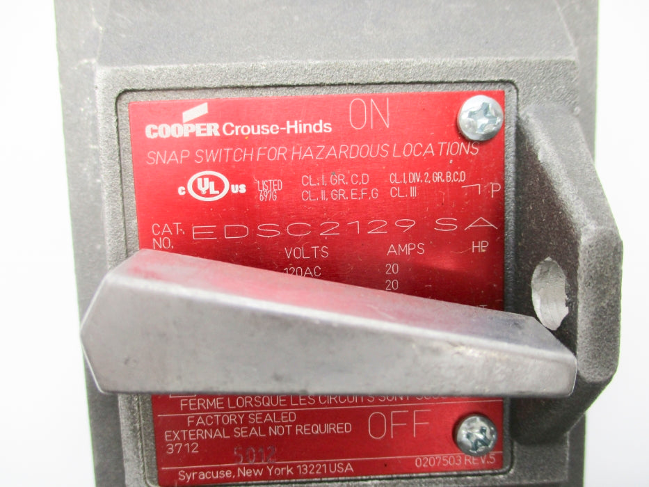 CROUSE-HINDS EDSC2129SA NSNP