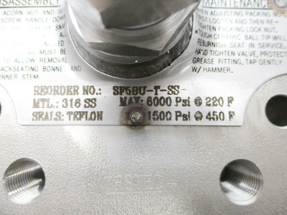 SAFTI-FOLD SF6BU-T-SS 6000PSI NSNP