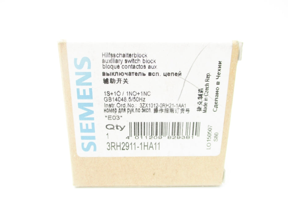 SIEMENS 3RH2911-1HA11 240V 10A NSMP
