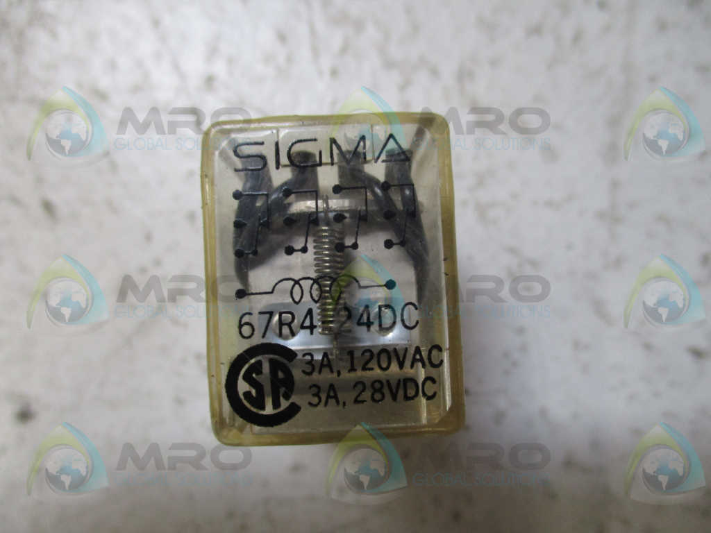 SIGMA 67R4-24DC RELAY 120VAC, 28VDC *USED*