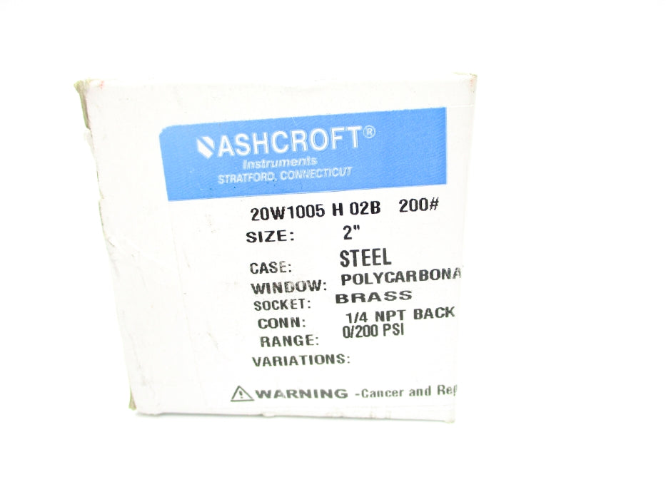 ASHCROFT 20W1005H02B200# 200PSI NSMP