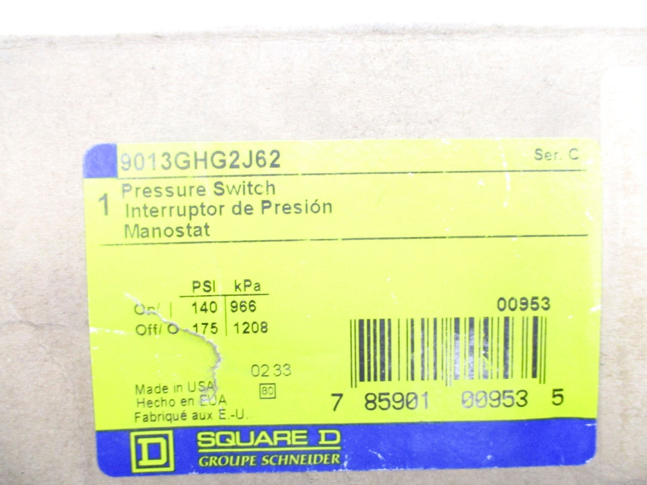 SQUARE D 9013GHG2J62 SER. C 140/175PSI NSMP