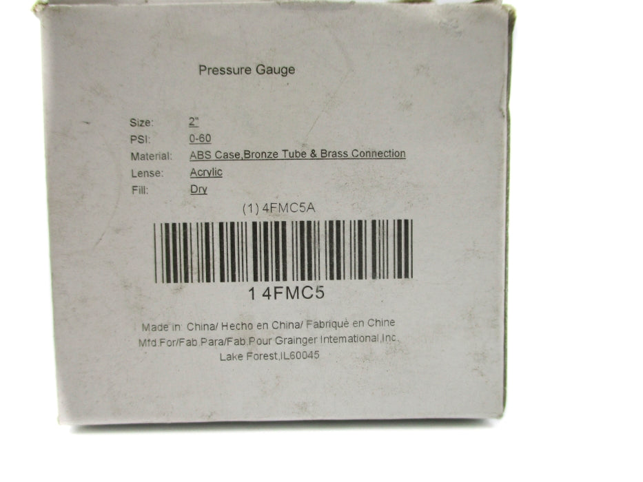 GRAINGER 4FMC5 0-60PSI NSMP