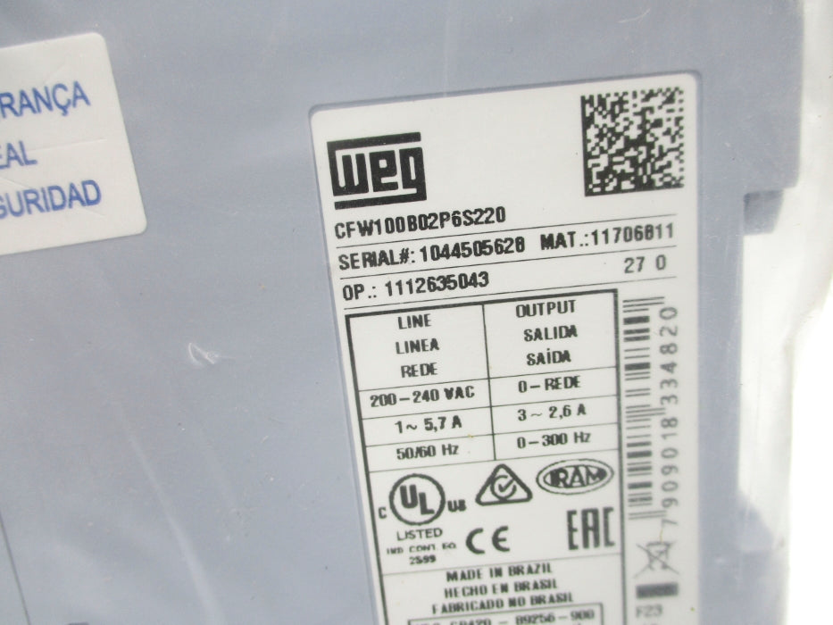 WEG CFW100B02P6S220 NSMP
