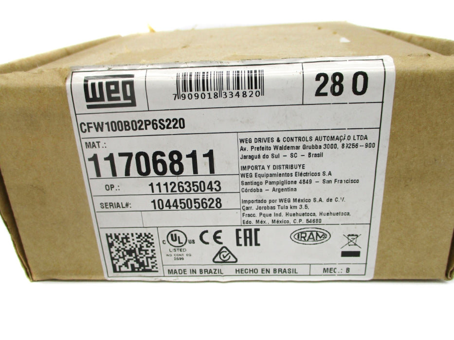 WEG CFW100B02P6S220 NSMP