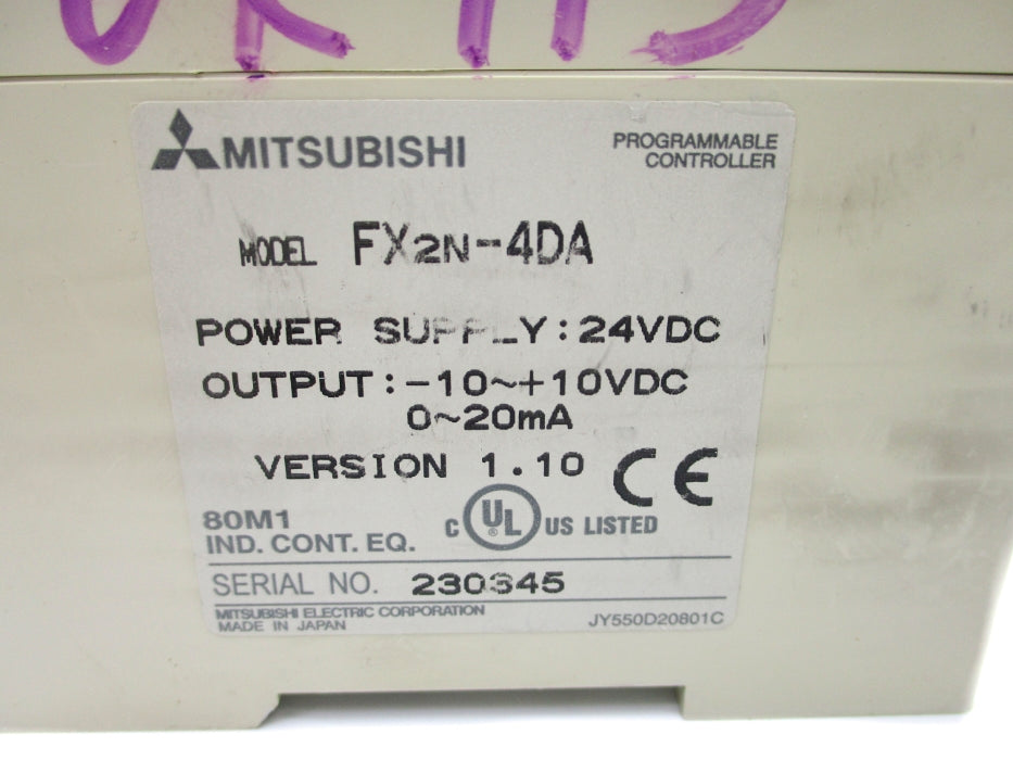 MITSUBISHI FX2N-4DA UNMP