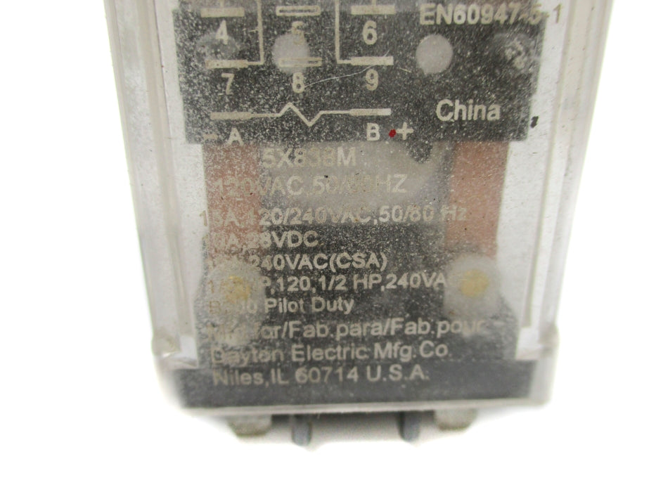 DAYTON 5X838M RELAY 120VAC 15A UNMP