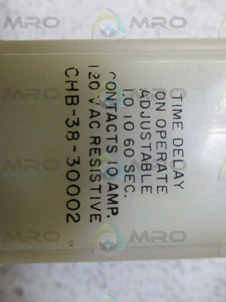 POTTER & BRUMFIELD CHB-38-30002 TIME DELAY RELAY 1-60 SEC *USED*